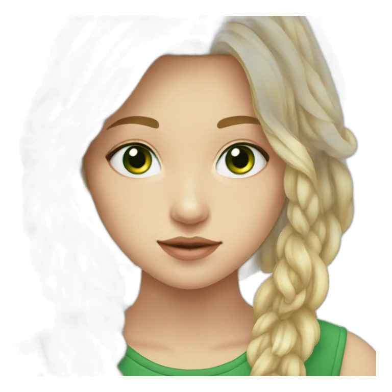 Girl-longblondhair-biggreeneyes-nosepiercing-earspiercing sticker