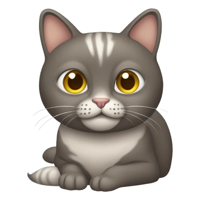 Brownish grayish Cat scrolling on phone  sticker