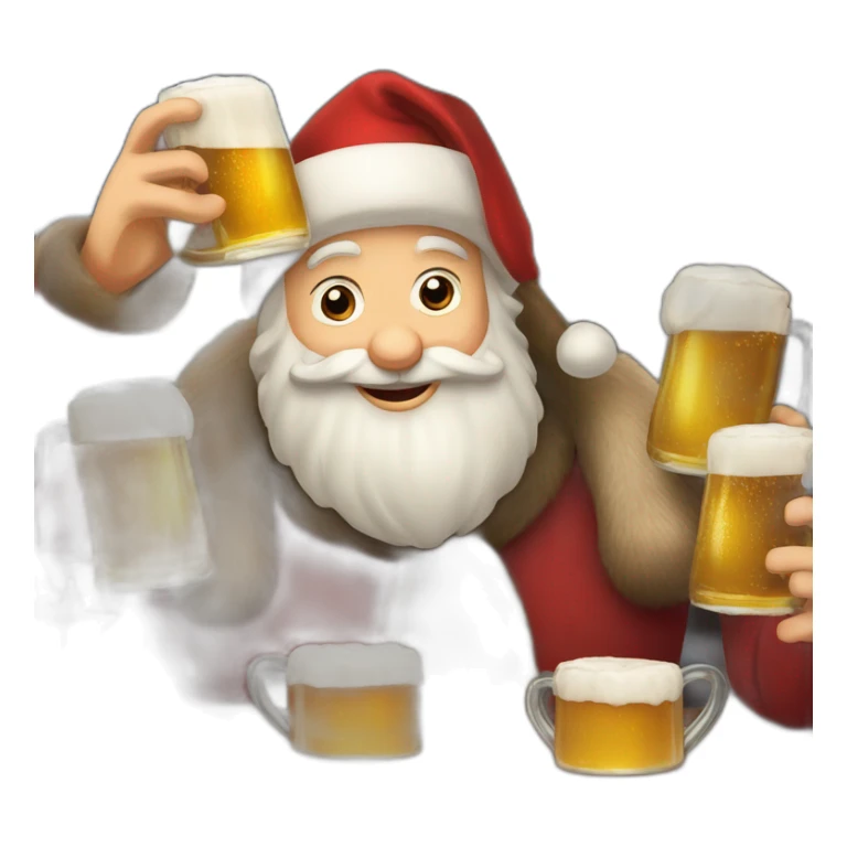 Père Noël et des enfants qui boivent de la bière sticker