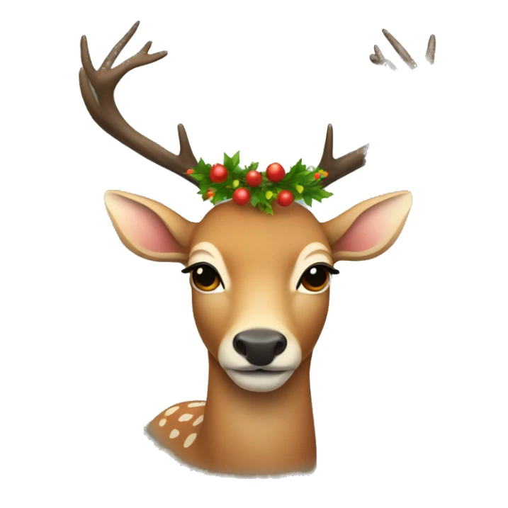 Deer with a garland on the horns sticker