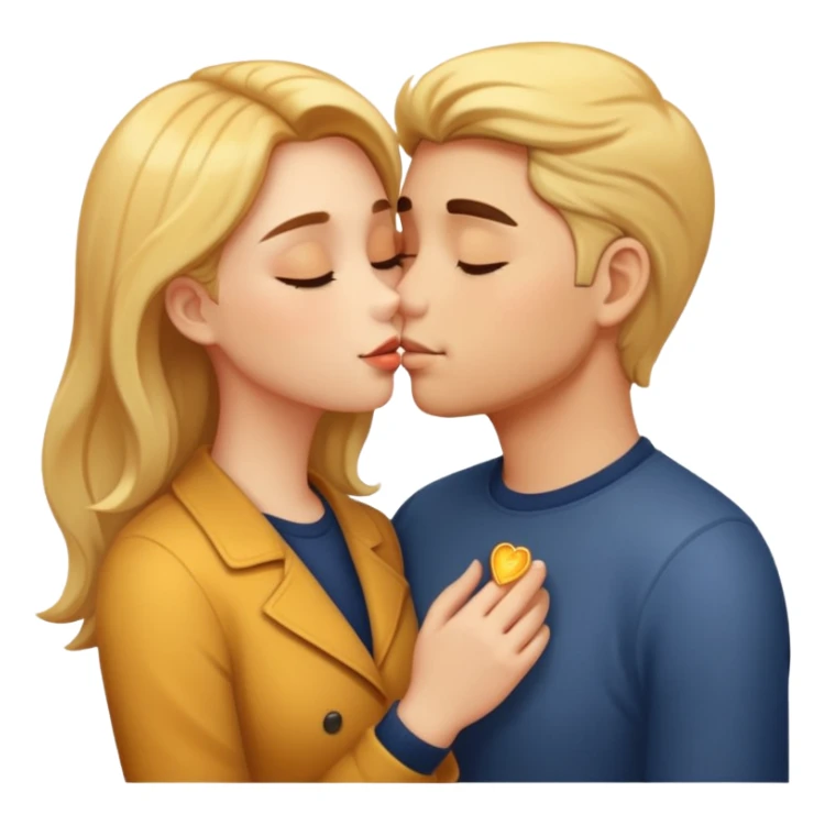 Couple kissing golden hour sticker