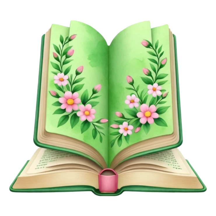 Green Open book in a girly style sticker