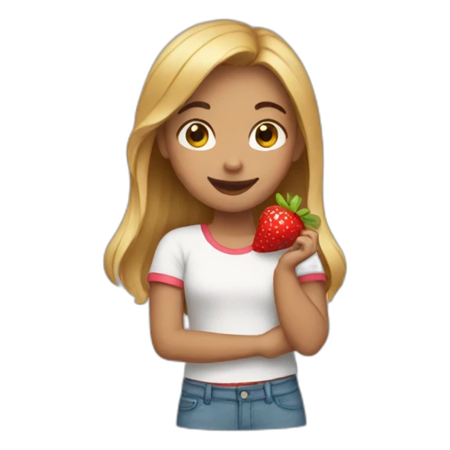 girl that loves strawberries sticker
