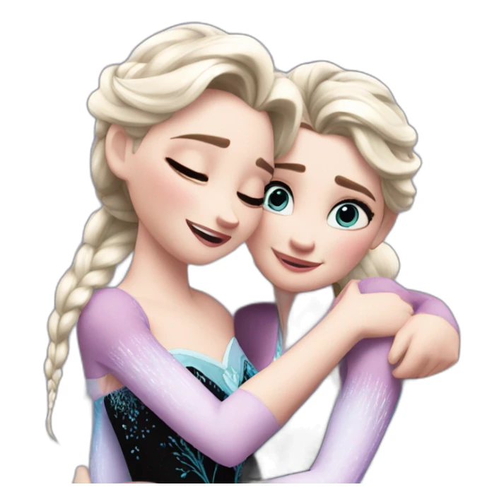 elsa hugs her sister anna sticker