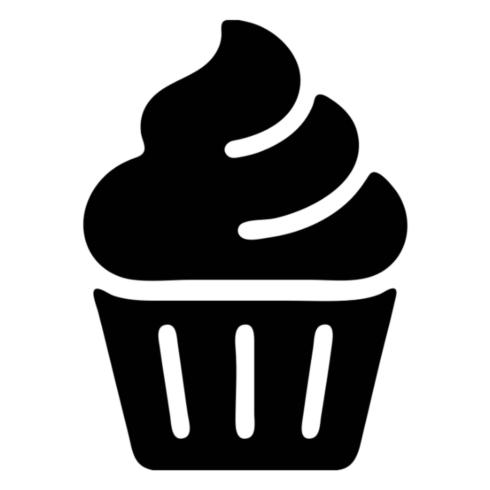 cupcake with pink icing, flat icon style, minimal sticker