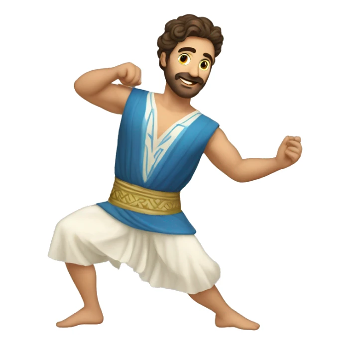 greek male folk dancer in fustanela sticker