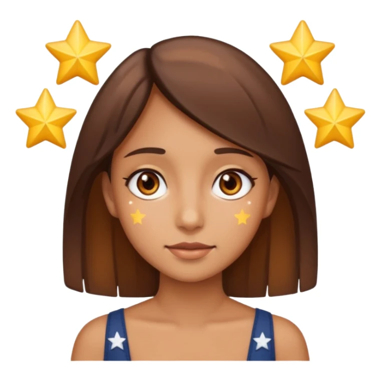 Arap esmer bir kız gözlerinde yıldız var iphone emojisi gibi  sticker