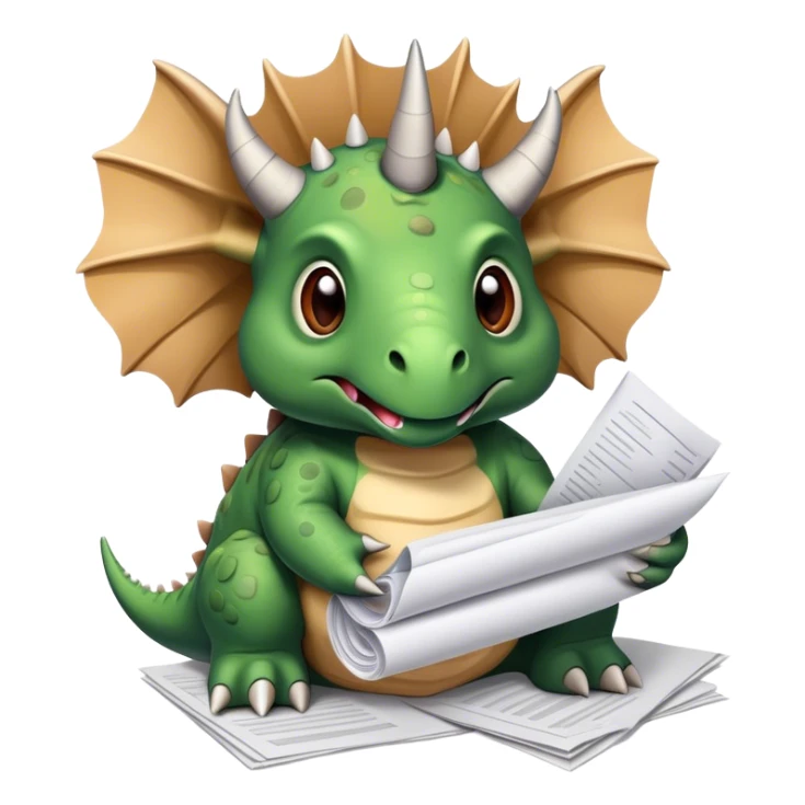 triceratops with a lot of papers sticker