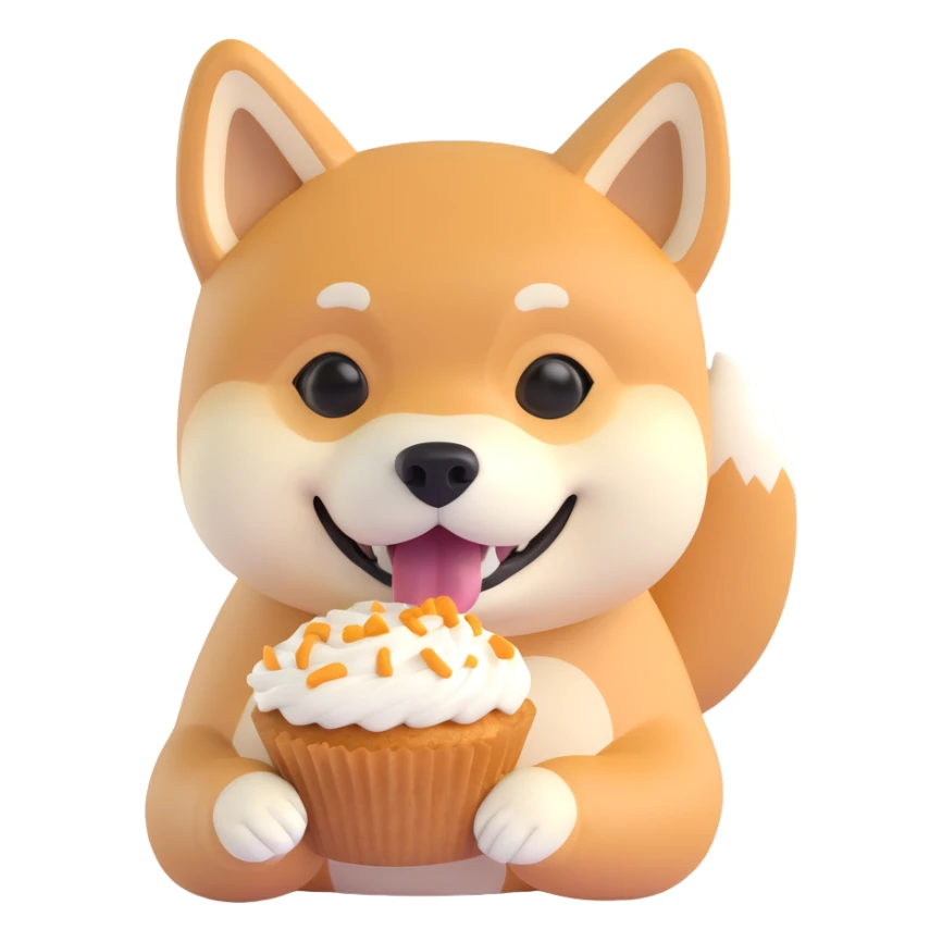 shiba inu eating muffins sticker