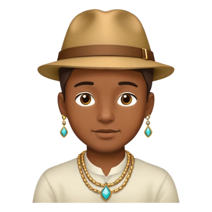 casual boy with jewelry and hat sticker
