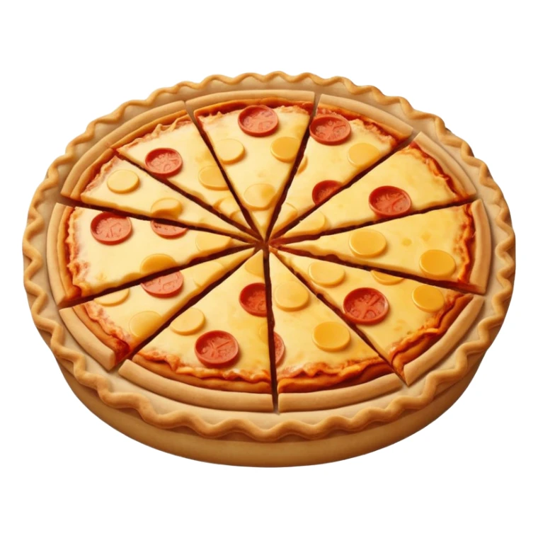 a pie chart sitting on top of a pizza  which has no other toppings sticker