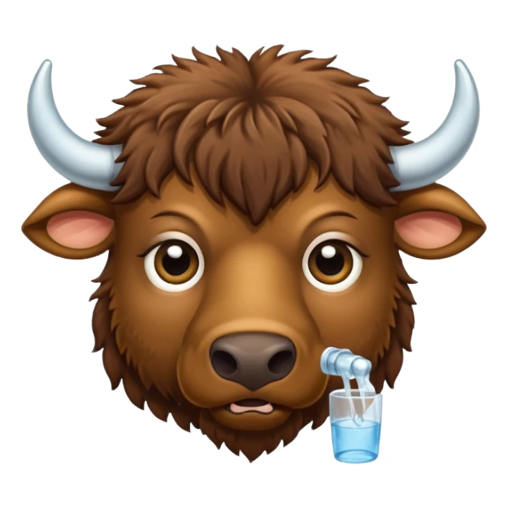 Een bizon met heel veel dorst sticker