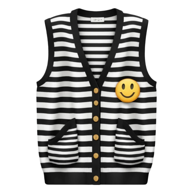 black and white stripes sleeveless cardigan sticker