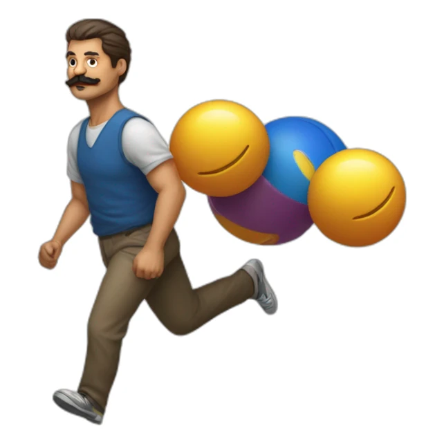  Expressively strenuously carrying heavy balls white Cuban Man with mustache sticker