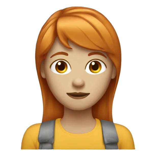 Ginger hair female emoji with bangs sticker