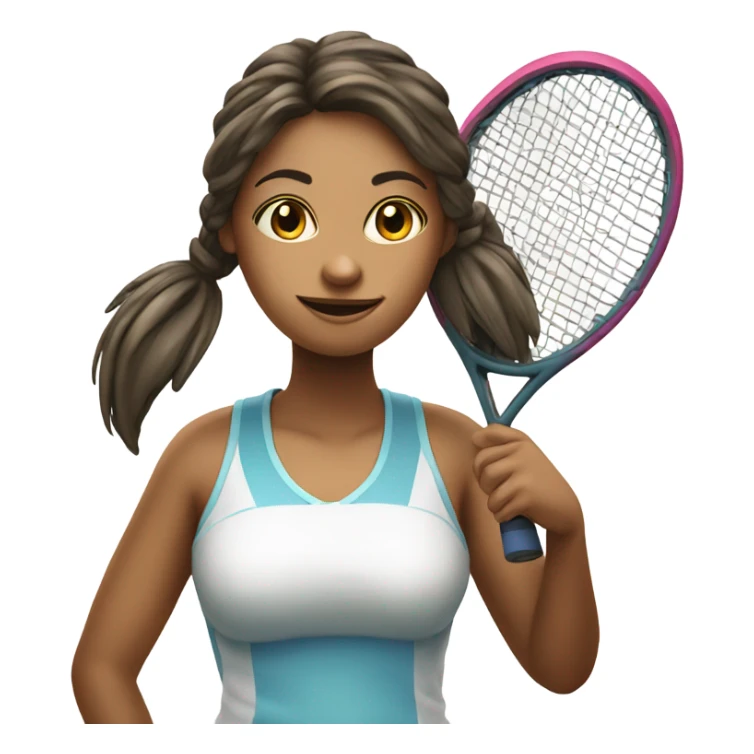 Sweet girl chick with tennis racquet sticker