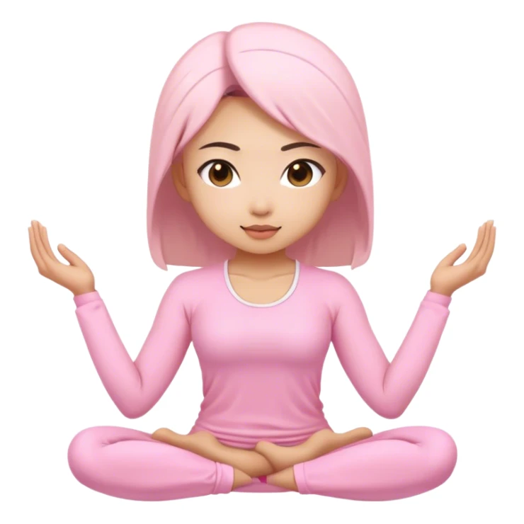 asian yoga girl light pink clothes  sticker