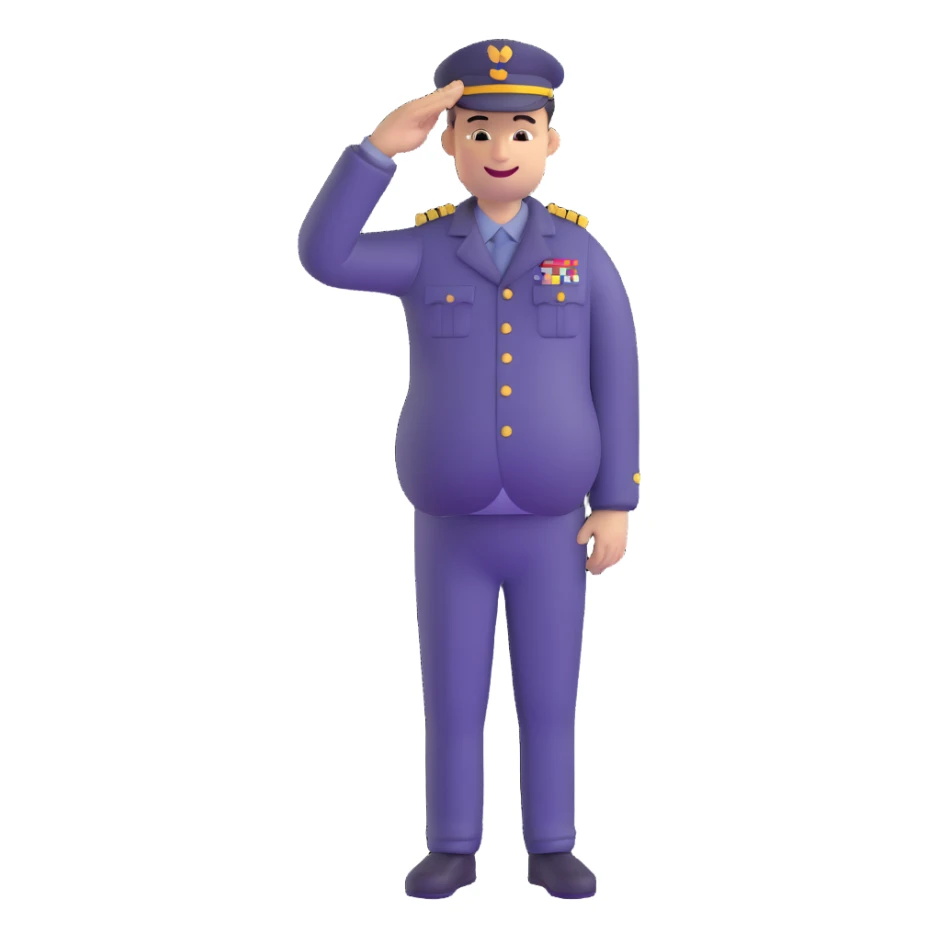 pregnant man saluting smiling sticker