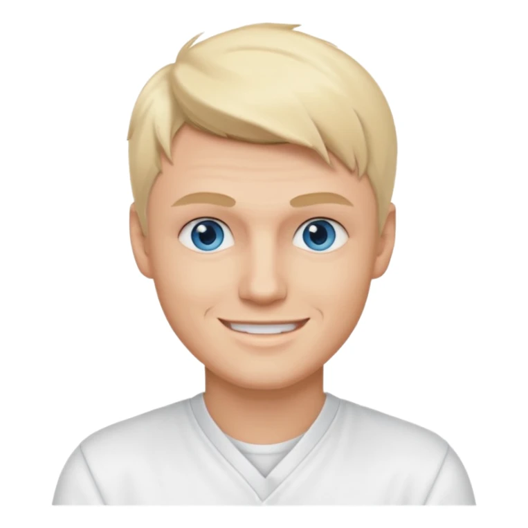 Nick Carter blue eyes, blonde hair, white outfit sticker