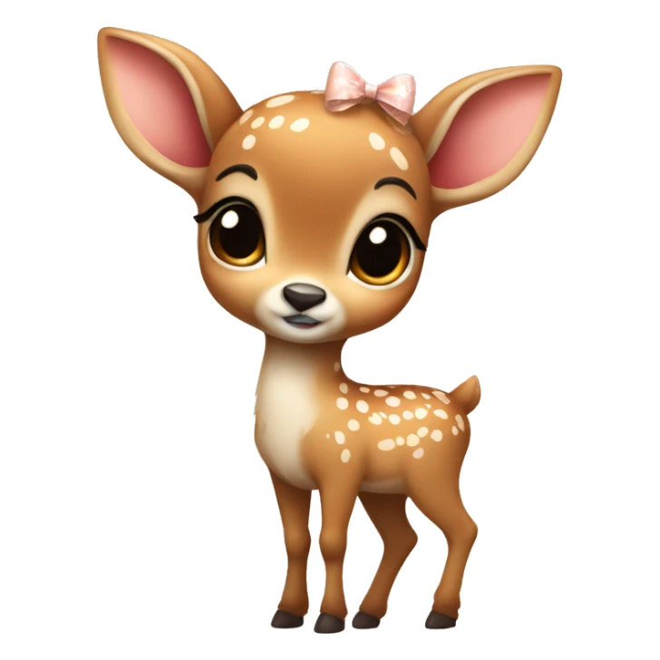 Cute fawn with bow,innocent,coquette sticker