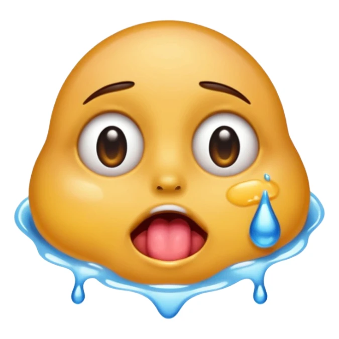 drooling emoji, licking eyes open wide, visible eye bags sticker