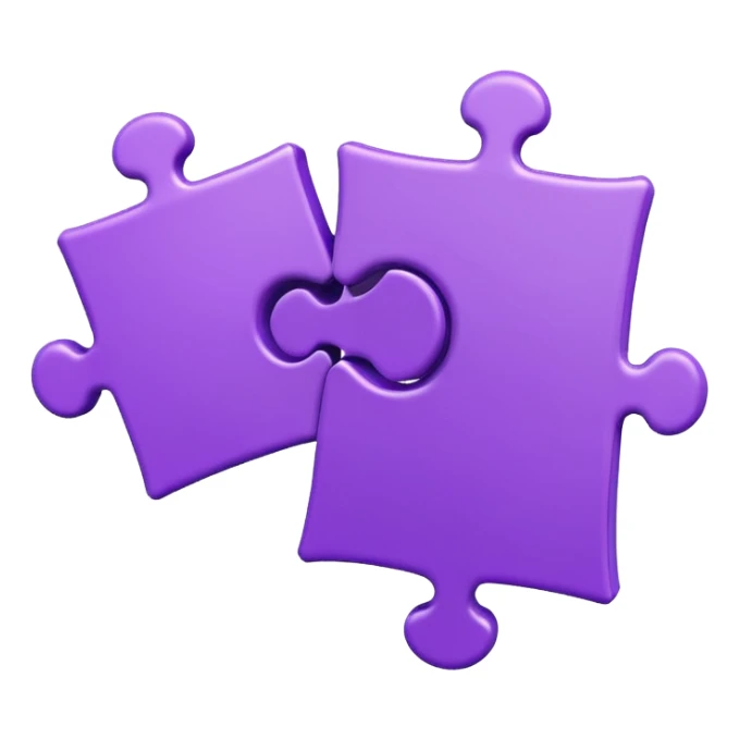 two purple puzzle pieces floating in the air sticker