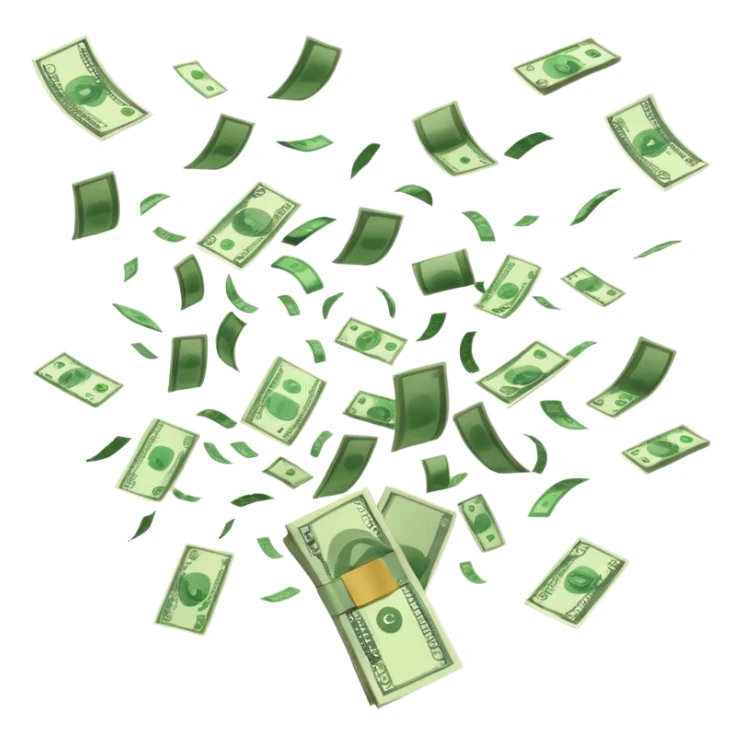 Money throw in the air sticker