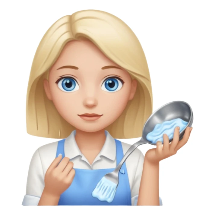 Girl with blue eyes washing dishes sticker