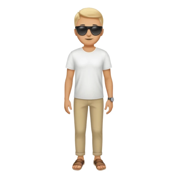 white male model wearing sunglasses full body sticker
