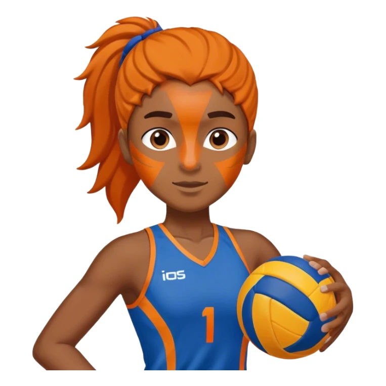 a orange crocodile arond a blue volle sticker