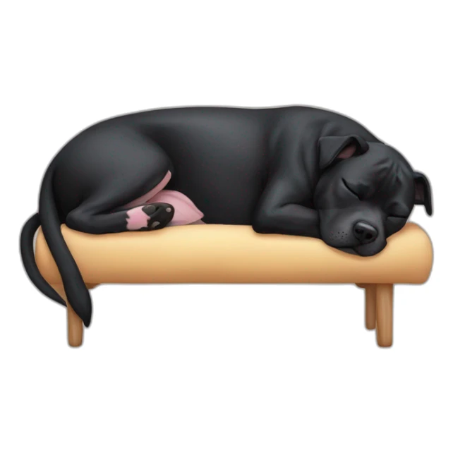 Black Staffordshire bull terrier sleeping sticker