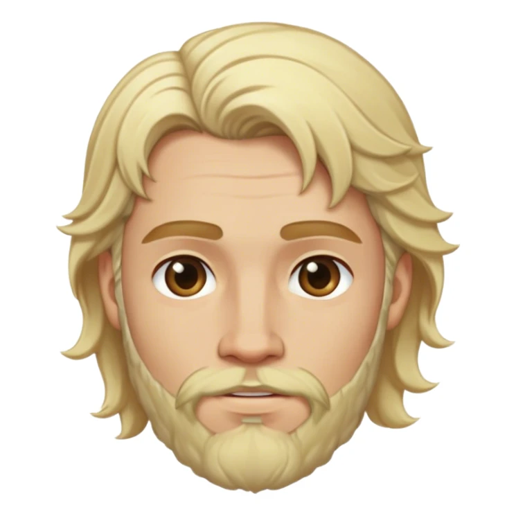 Medieval male light blonde short beard with natural waves sticker