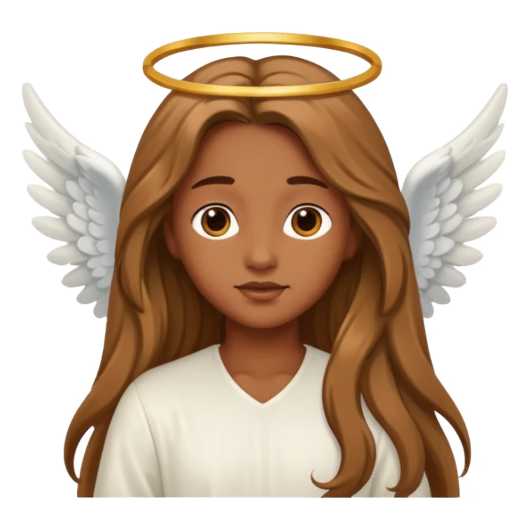 angel with brown skin, long hair sticker