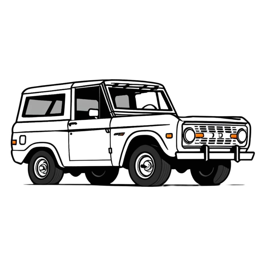 Black two door bronco sticker