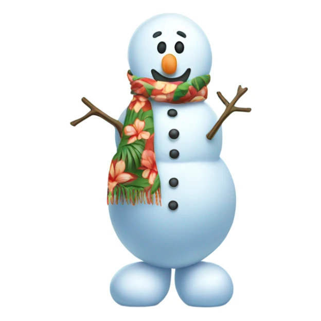 Snowman in Hawaiian shirt sticker