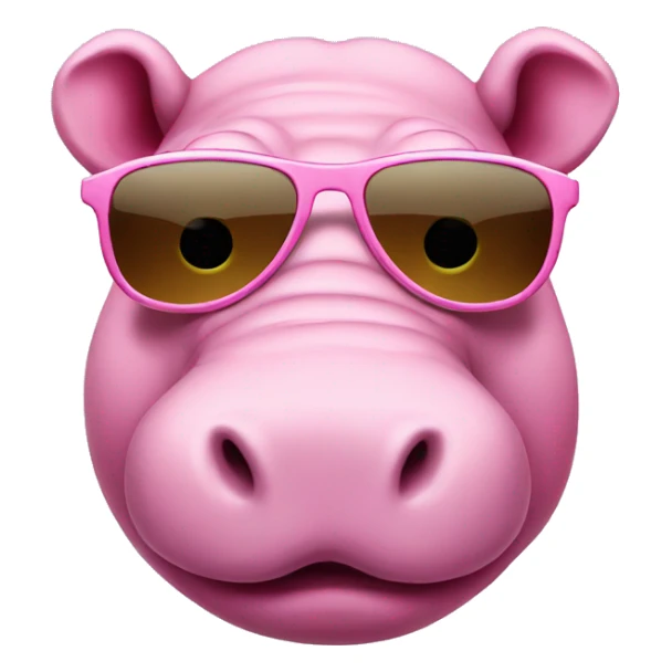 Pink hippo with sunglasses  sticker