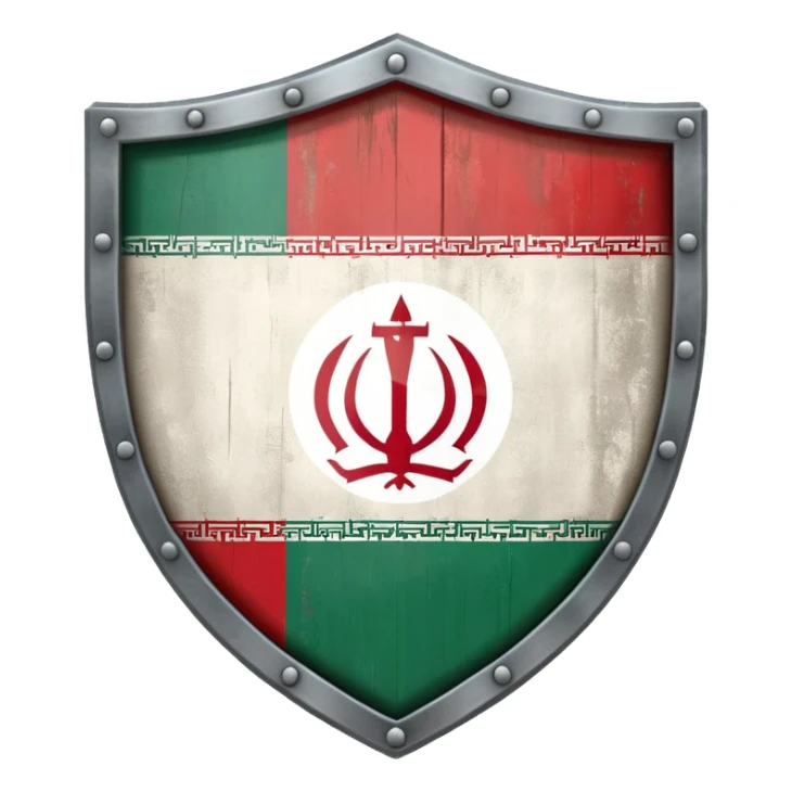 gray shield with the flag of Iran sticker