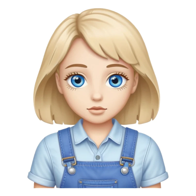 overalls with realistic blue eye in the center sticker