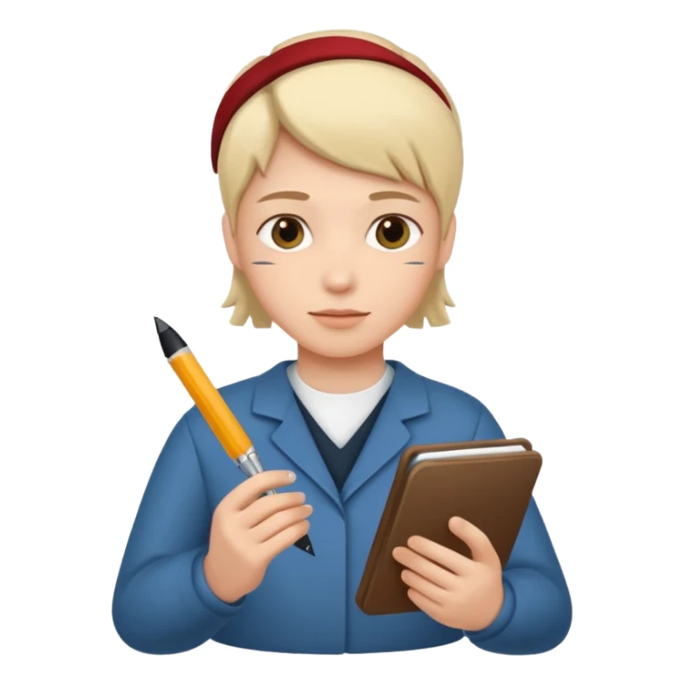 create a realistic emoji of a person with a protocol in his hand writing something down sticker