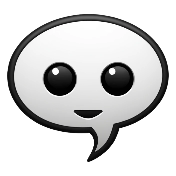 Thought speech bubble black and white minimalism cyber punk design sticker