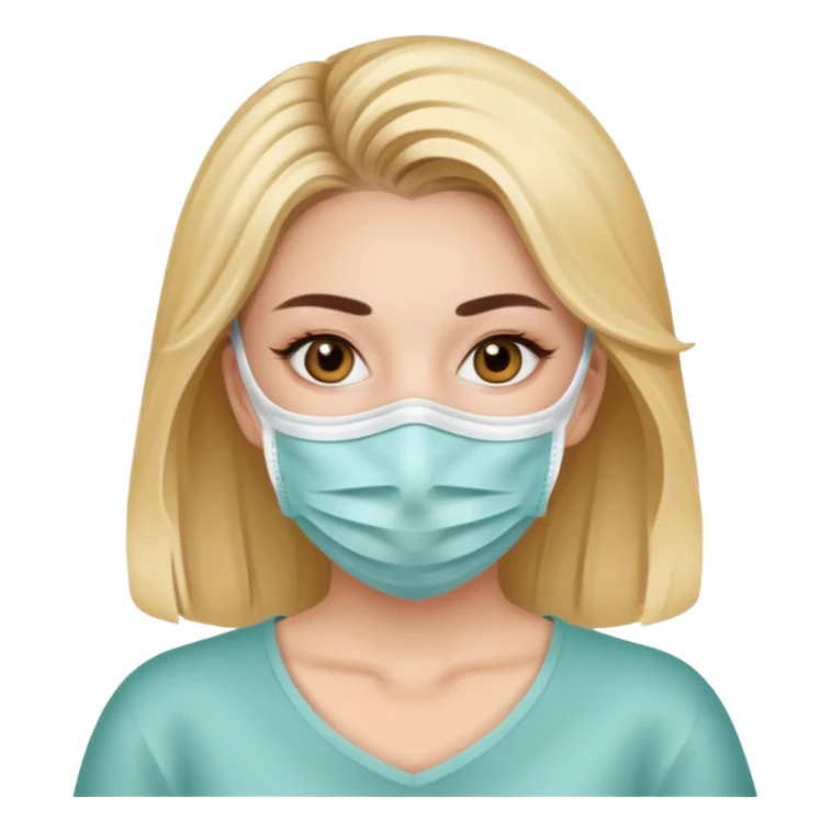 A beautiful woman with a face mask on sticker