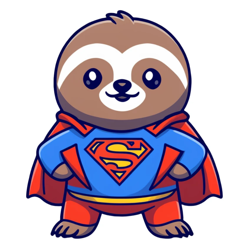 Sloth from The Goonies with Superman shirt sticker