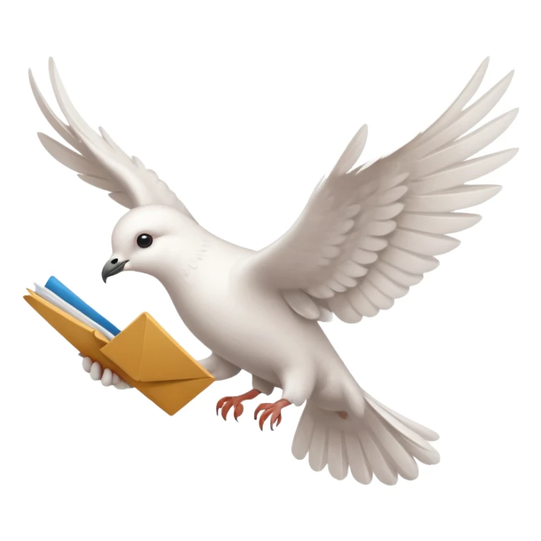 a dove flies with a letter in its paws sticker