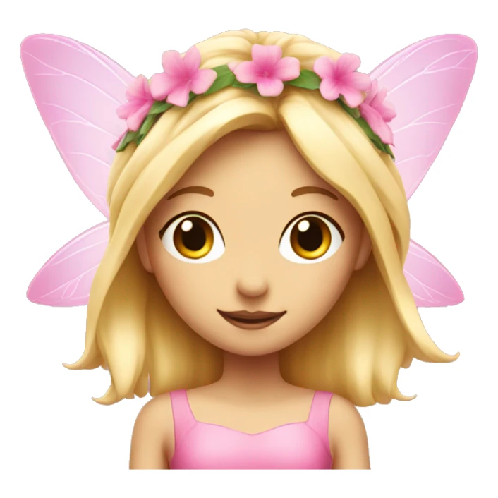 Pink fairy with blond hair on a flower sticker