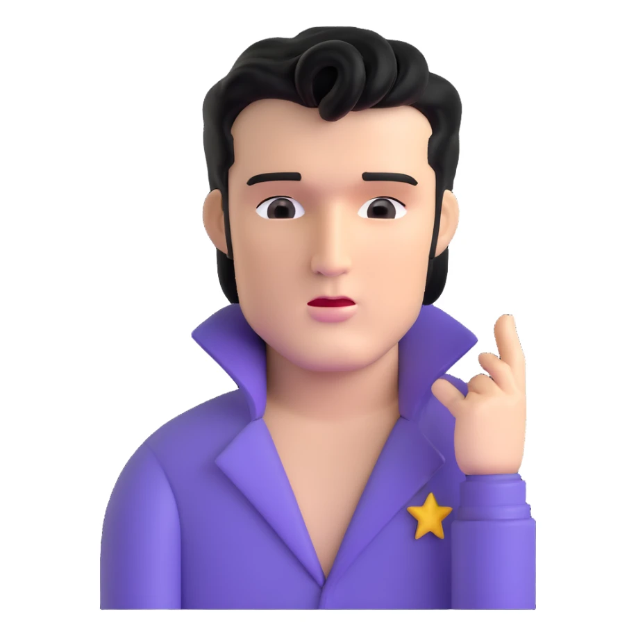 Elvis Presley rock star with iconic hairstyle, upper body sticker