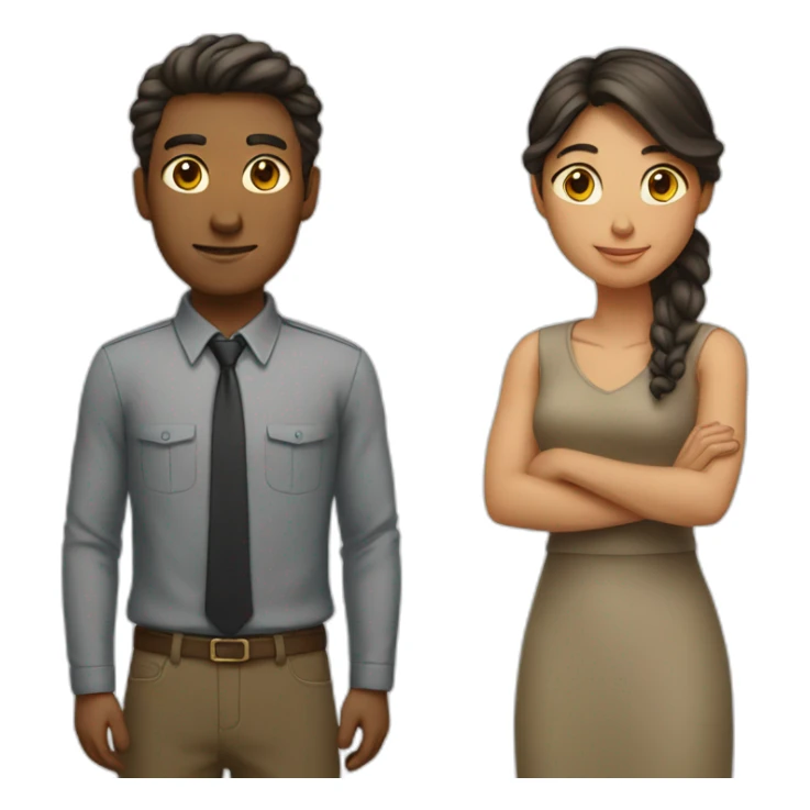 men and women standing side by side sticker