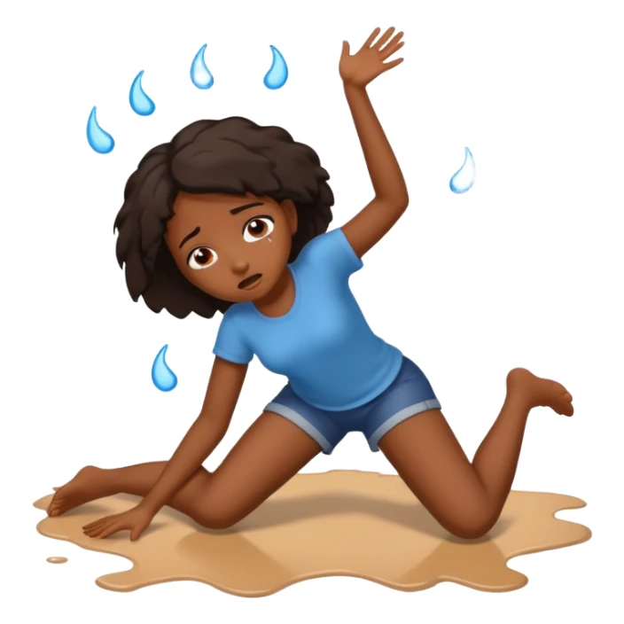 Black girl Falling to the floor hurt sticker