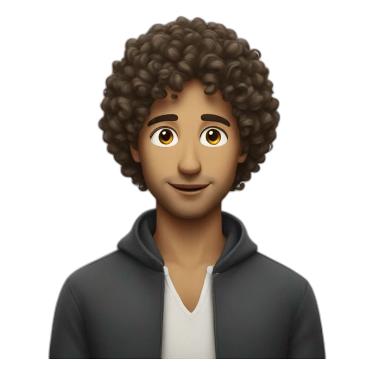 a french dude with curly hair sticker