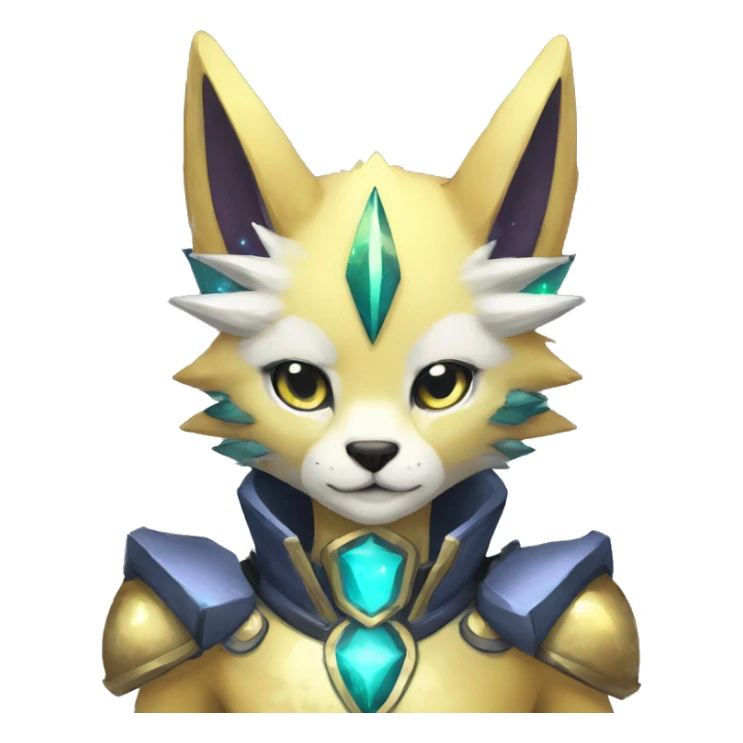 Shiny Anthro Sona Fakemon Nebula with a spiked collar sticker