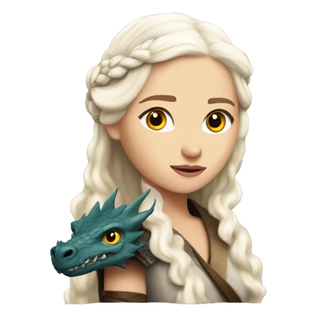 Daenerys Targaryen from game of thrones with a dragon sticker